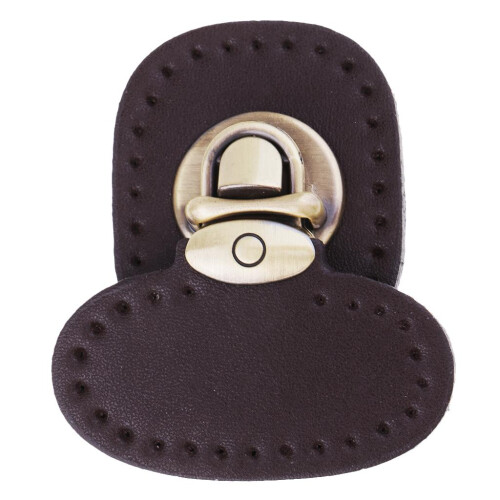 Genuine Leather Bag Lock Fasteners Snap Buckle Clasp Replacement Coffe