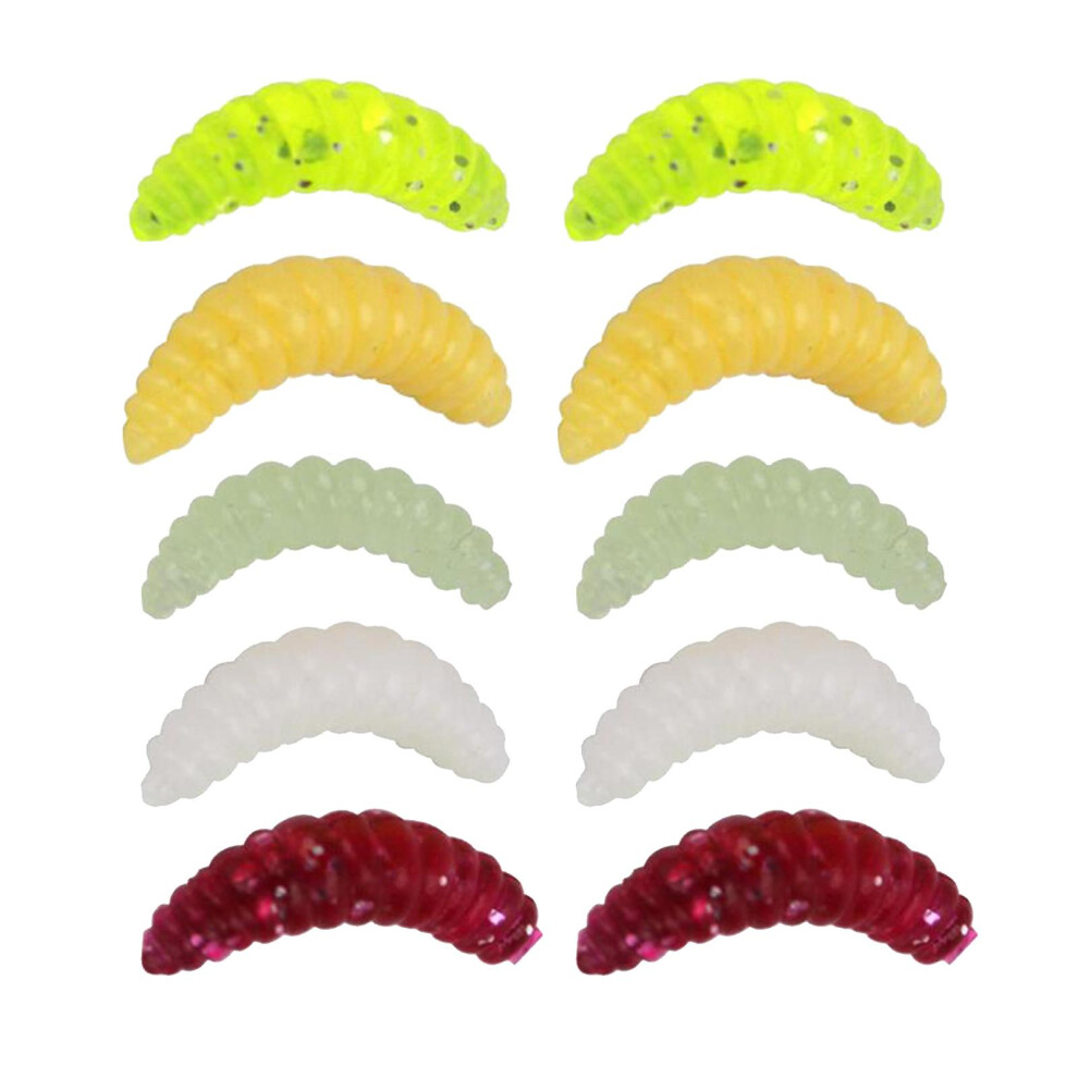 Fishing Lure Soft Plastic Worm Larva Grub Baits Freshwater Tackle 10PC-image-OPC-PRDFP8F-NEW