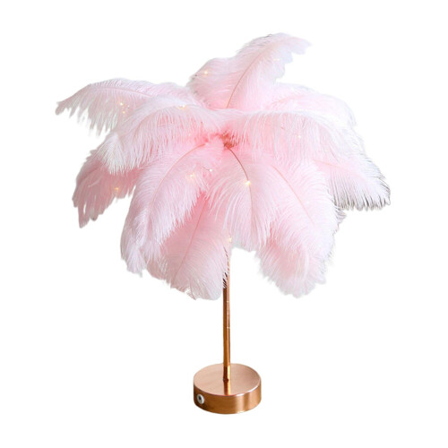 Feather Tree Table Lamp USB DIY Desk Light Nightlight Home Sconces Pin 1