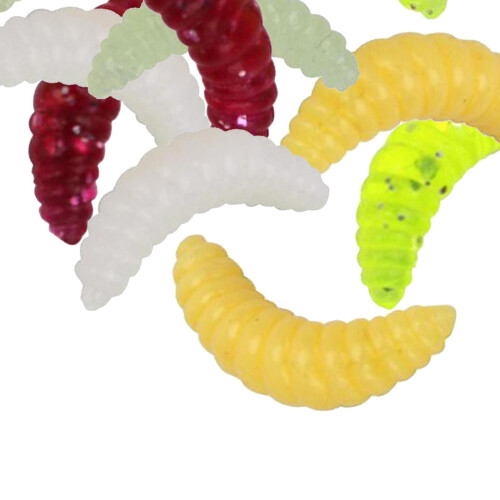 Fishing Lure Soft Plastic Worm Larva Grub Baits Freshwater Tackle 10PC 2