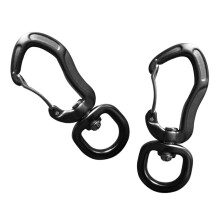 1 Pair Swivel Carabiner Hanging Connect Hook Camping 76mm grey round e