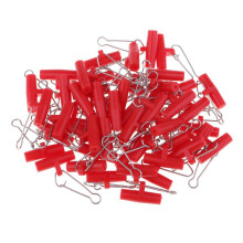 50Pcs Fishing Sinker Slides with Hooked Snap Connectors for Braid Line