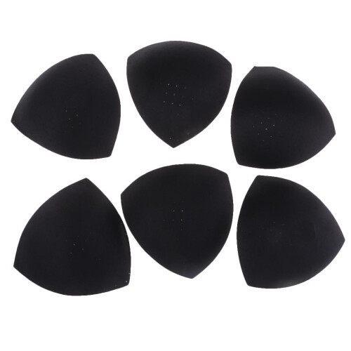 3 Pairs Triangle Sewing In Insert Foam Soft Cup Removable Padded  Blac
