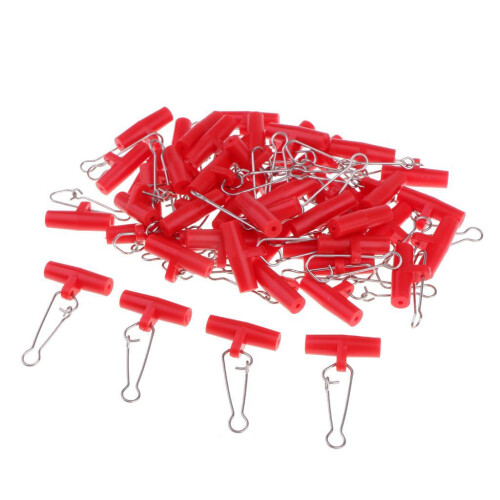 50Pcs Fishing Sinker Slides with Hooked Snap Connectors for Braid Line 2