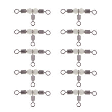 10pcs 3 Way Swivel Luminous Rolling Barrel T shape Swivel Connector 3.