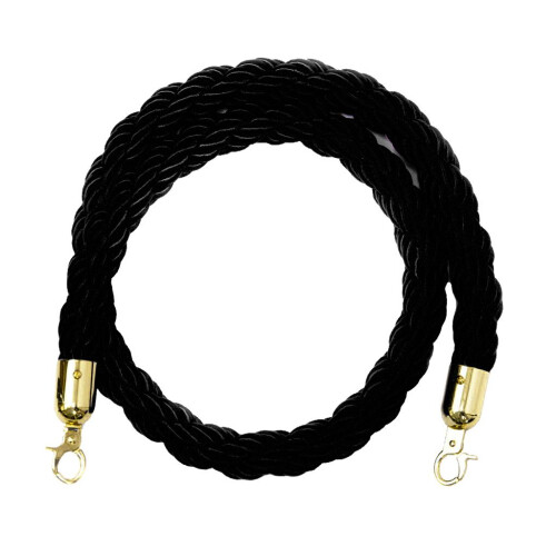 Rope Barriers - Heavy Duty Crowd Control Stanchions 2m Black 1