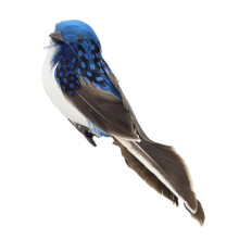 1pcs Artificial Feathered sparrow Bird Clip Fake spadger Bird Blue