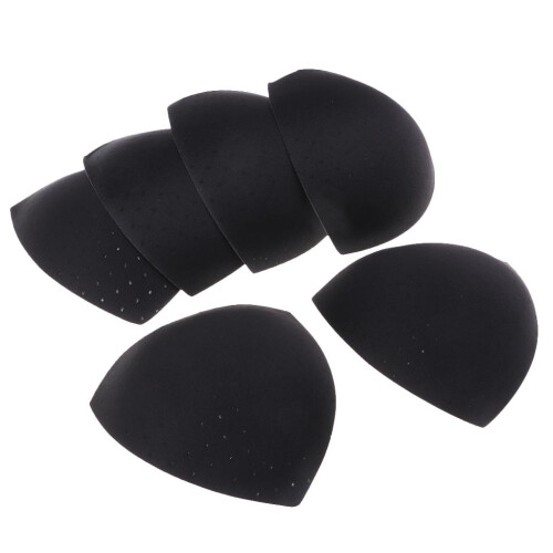3 Pairs Triangle Sewing In Insert Foam Soft Cup Removable Padded  Blac 1