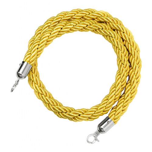 Barrier Rope Crowd Control Stanchion Queue Twisted Rope with Hooks Yel 1
