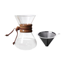 Pour Over Coffee Maker Glass Coffee Pot Reusable Filter High Heat Resi