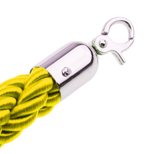 Barrier Rope Crowd Control Stanchion Queue Twisted Rope with Hooks Yel 2