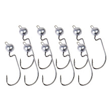 10pcs Weighted Fishing Hooks Crank Hook with Lead for Swimbaits 14g
