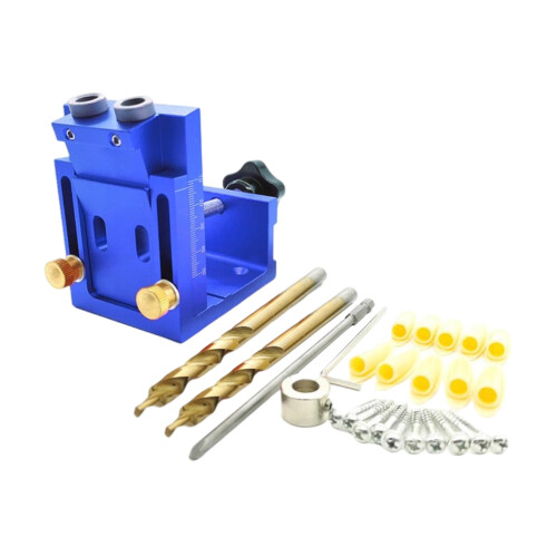 Adjust Pocket Hole Jig Kits Oblique Drill Tool Carpenter Woodworking L 1