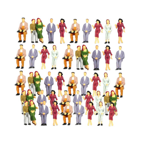 100pcs Painted Model Train Seated People Passengers Figures 1v200 B