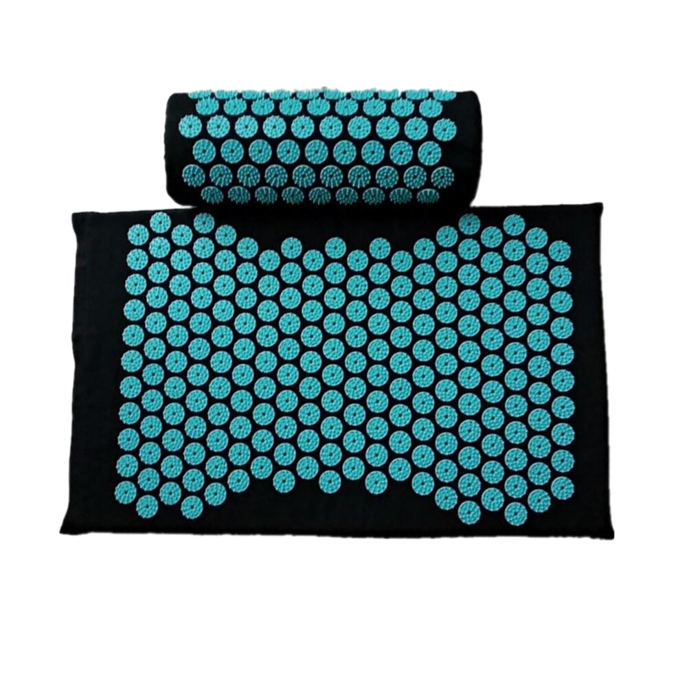 Yoga Acupressure Mat Pillow Set Trigger Points Mats Pain Stress Relief