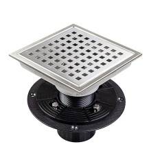 15mm Square Shower Drain with Grate Flange Hair Strainer Shower Floor