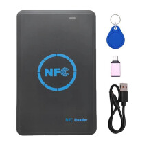 5-Bands NFC Chip-Läsare/Skrivare + 1 XCUID-Nyckelring 125K 13,56M Kopiator HID-Duplikator Taggklon ID IC Nyckelringsnyckelkopiering