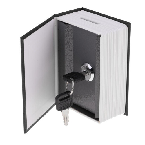 Hidden Dictionary Book Safe Security Stash with Key Metal Money Box Bl