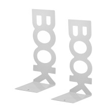 2 Pieces Metal Bookends Non Skid Book Stoppers for Stationery Desk Sch