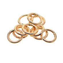 10pcs 28mm Round Spring Snap Hooks carabiner key chain key ring golde