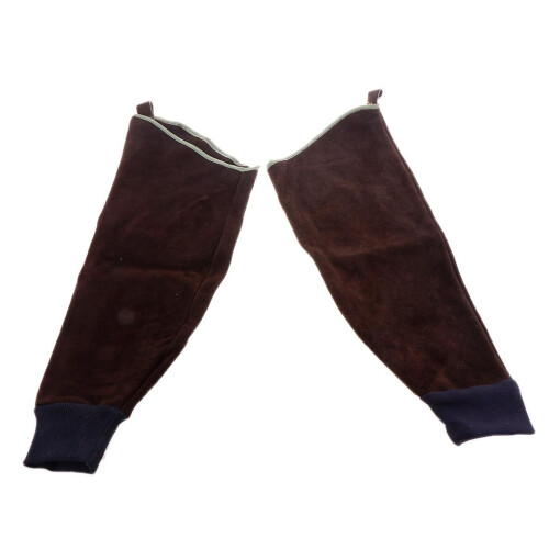 Heavy Duty Cowhide Leather Welding Protective Split Sleeves For Arms B 1