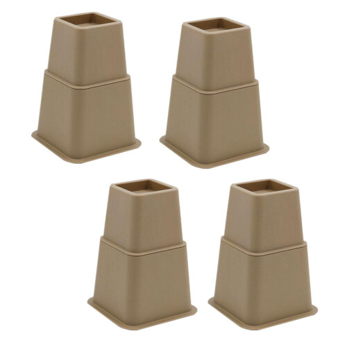 Heavy Duty Multi Height Bed Risers Bed Lifts Brown