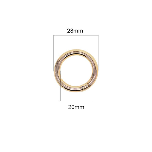 10pcs 28mm Round Spring Snap Hooks carabiner key chain key ring  golde 1