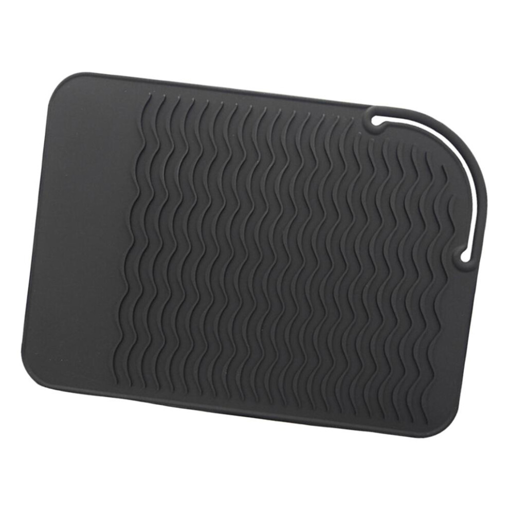 Silicone Heat Resistant Styling Station Mat for Hair Straightener Blac