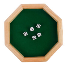 Wooden Octagonal Dice Tray Board Game for Party Family Together Game