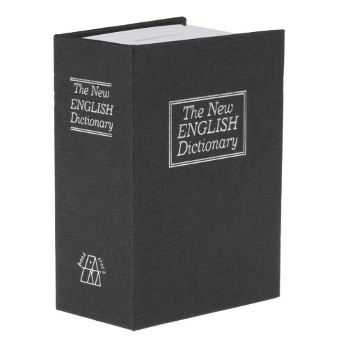 Hidden Dictionary Book Safe Security Stash with Key Metal Money Box Bl 1
