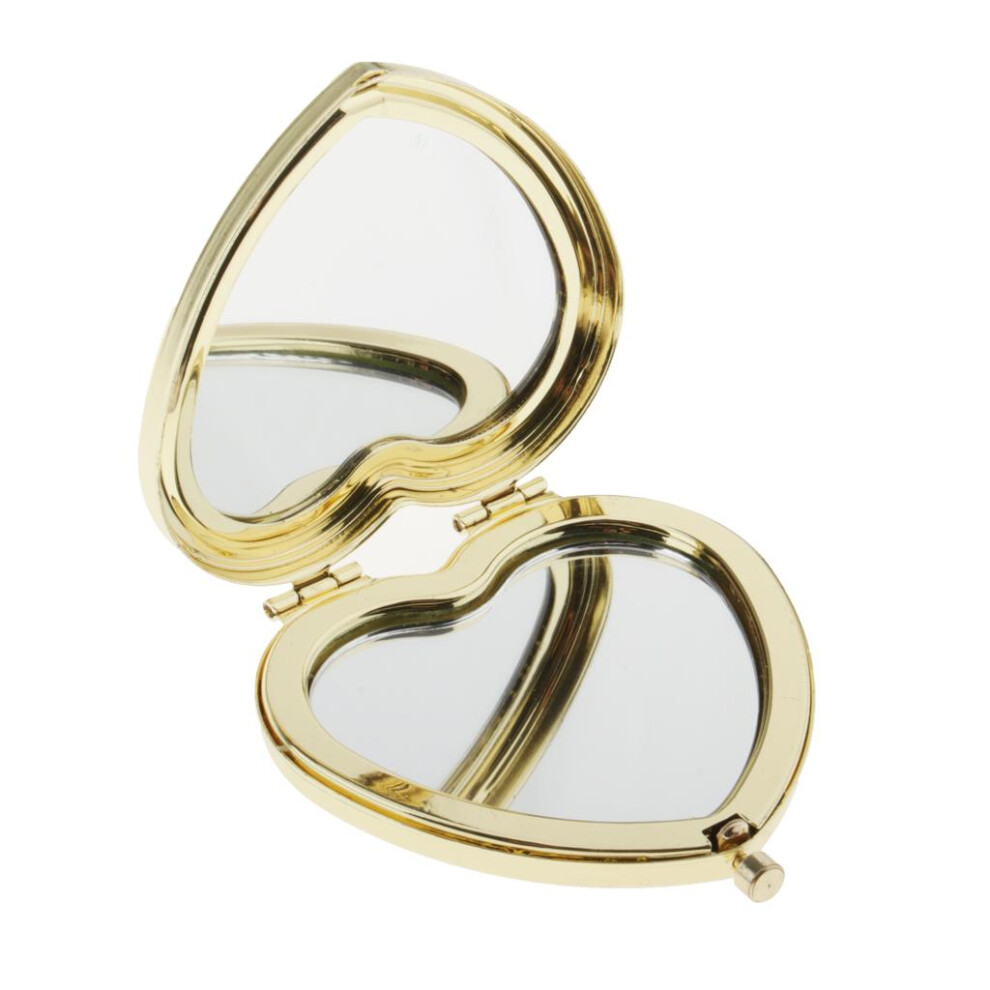 Heart Travel Foldable Mirror Makeup Cosmetic Magnifying Pocket Mirror