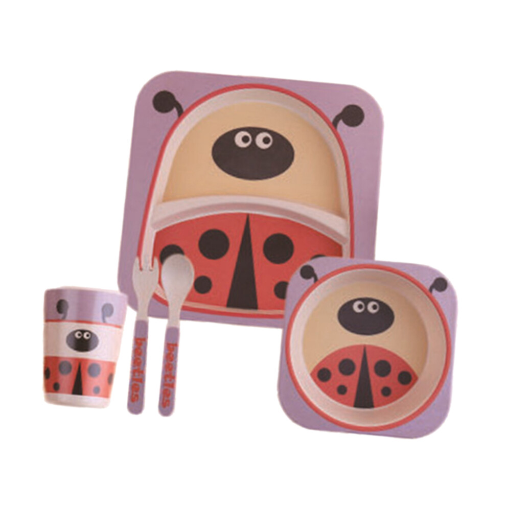 Children's Dinner Tray Divided Dinner Plate Divider Dinnerware Ladybug