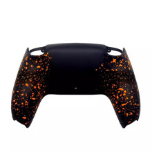 DIY Soft Touch Rear Bottom Shell for PS5 Joystick Game Controller Parts Non-Slip Back Housing Black Orange