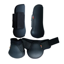 Horse Tendon Fetlock Boots Set Jumping Leg Protection Boots L Black