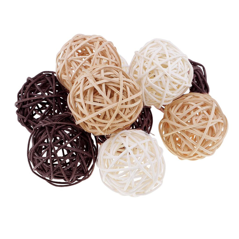 Wicker Rattan Balls Home Christmas Wedding Party Decorative Crafts 10p