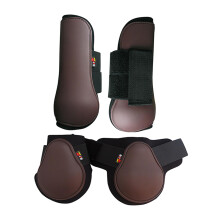 Horse Tendon Fetlock Boots Set Jumping Leg Protection Boots L Brown