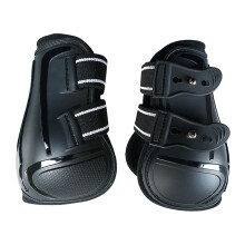 1 Pair Horse Tendon Boots Jumping Guards Protection Black Hind Leg XL