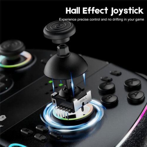 Wireless Joy-Pad Game Controller for /OLED/Lite with Programmable RGB Lights 6-Axis Gyro Turbo & Vibration