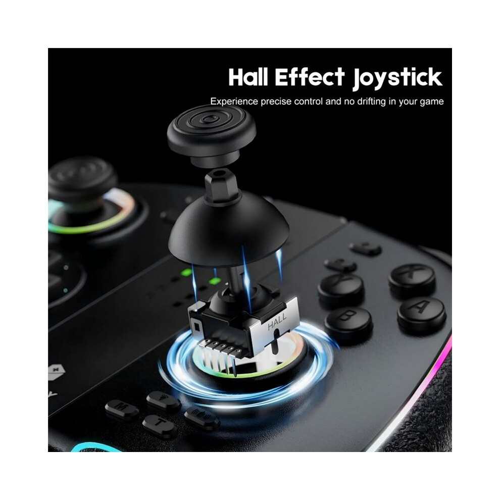 Wireless Joy-Pad Game Controller For /Oled/Lite With Programmable Rgb Lights 6-Axis Gyro Turbo & Vibration Black 6034215298918