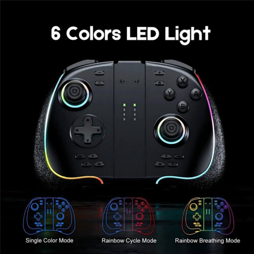 Wireless Joy-Pad Game Controller for /OLED/Lite with Programmable RGB Lights 6-Axis Gyro Turbo & Vibration 2
