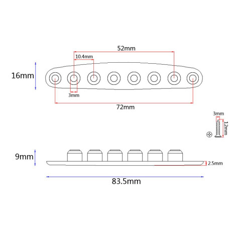 Metal Guitar Instead String Mounting Ferrules Guitar Accessory Black 1