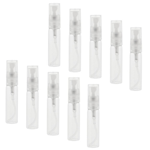 10Pcs Glass Perfume Empty Bottle Atomizer Pump Sprayer Refillable Trav