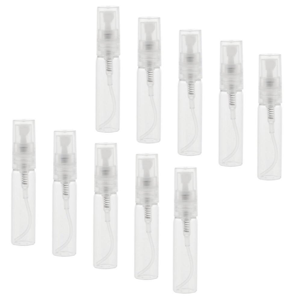 10Pcs Glass Perfume Empty Bottle Atomizer Pump Sprayer Refillable Trav
