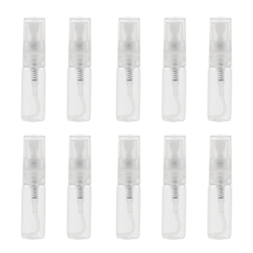 10Pcs Glass Perfume Empty Bottle Atomizer Pump Sprayer Refillable Trav