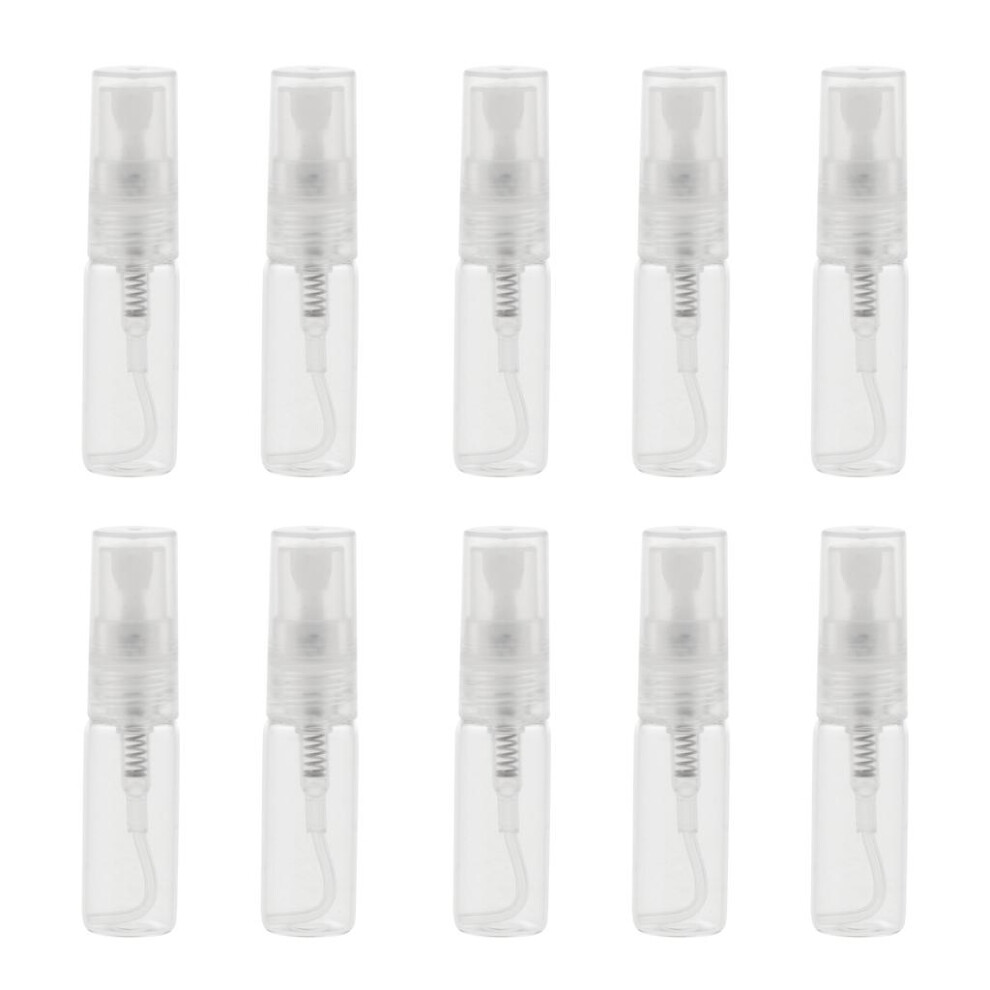 10Pcs Glass Perfume Empty Bottle Atomizer Pump Sprayer Refillable Trav