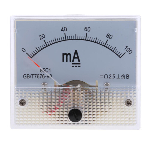 DC Ammeter Analog Panel Meter Amp Meter Current Gauge Pointer Type 0-1 1