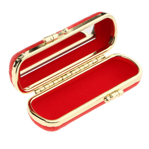 PU Leather Lipstick Lip Gloss Case Storage Makeup Holder Box Portable 1