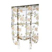 Flower Design Roman Window Curtain Sheer Voile #2 Yellow 100x160cm