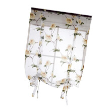 Floral Design Roman Short Window Curtain Sheer Voile #2 Yellow 100x160