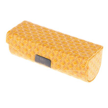 PU Leather Single Lipstick Case Holder Storage Box w/Mirror for Purse